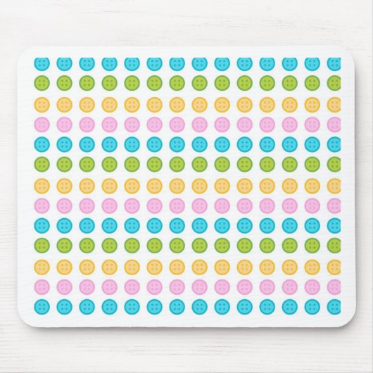 ピンク色の黄色のボタンパターンアクセサリートレンディー マウスパッド (正面)