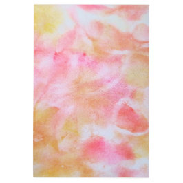 ピンク色の黄色の抽象芸術の水の色の壁メタルアート メタルプリント