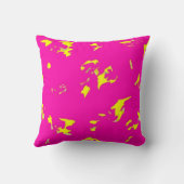 ピンク色の黄色の抽象芸術パターン クッション (裏面)