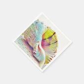 ピンク色の黄色の海の貝類の水彩紙ナプキン スタンダードカクテルナプキン (角)