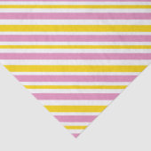 ピンク色の黄色の白い対角線ストライプ色 薄葉紙 (詳細)