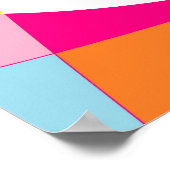 ピンク色の黄色の青いパターンに愛を持つすべてのもの ポスター (角)