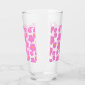 ピンク色の黄色デイジーの花モダンのエレガント模様 タンブラーグラス (左)