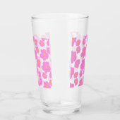 ピンク色の黄色デイジーの花モダンのエレガント模様 タンブラーグラス (右)
