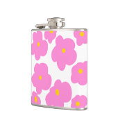 ピンク色の黄色デイジーの花モダンのエレガント模様 フラスク (左)