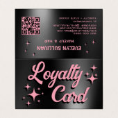 ピンク色の黒いアイシャドパレット折り畳みロイヤリティカード 名刺 (外部フラット)