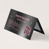 ピンク色の黒いアイシャドパレット折り畳みロイヤリティカード 名刺 (裏面)