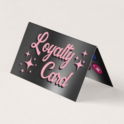 ピンク色の黒いアイシャドパレット折り畳みロイヤリティカード 名刺 (正面)