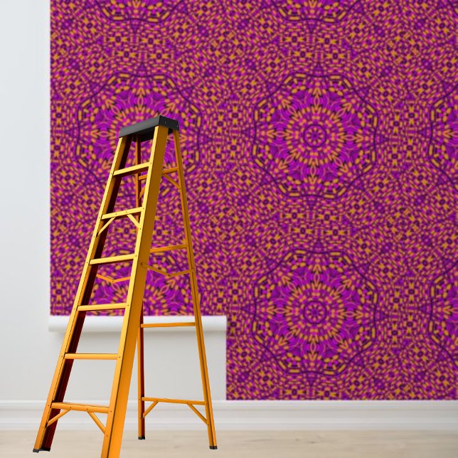 ピンク色の黒いオレンジ色のマンダラサークルを剥ぎ取り 壁紙 (クリエイターアップロード済み)