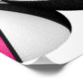 ピンク色の黒いバスケットボールの女の子の誕生日パーティー ポスター (角)