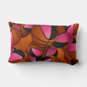 ピンク色の黒い多数のバスケットボールの女の子スポーツルーム ランバークッション (裏面)