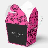 ピンク色の黒い渦巻きゴシッ結婚クス フェイバーボックス (オープン)