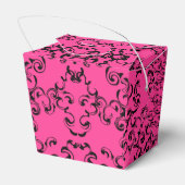 ピンク色の黒い渦巻きゴシッ結婚クス フェイバーボックス (裏面サイド)