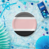 ピンク色の黒い灰色 ペーパープレート (パーティー)