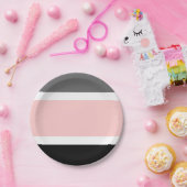 ピンク色の黒い灰色 ペーパープレート (パーティー)