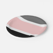 ピンク色の黒い灰色 ペーパープレート (アングル)