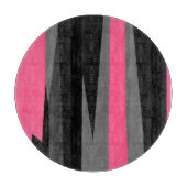 ピンク色の黒とグレーの洗濯クロス カッティングボード (正面)