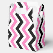 ピンク色の黒と白のシボ結婚ロン フェイバーボックス (オープン)