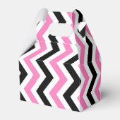 ピンク色の黒と白のシボ結婚ロン フェイバーボックス (正面サイド)