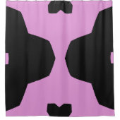 ピンク色の黒の幾何学的 シャワーカーテン (正面)