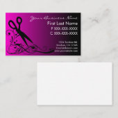 ピンク色の黒フェード髪のカット名刺 名刺 (正面/裏面)