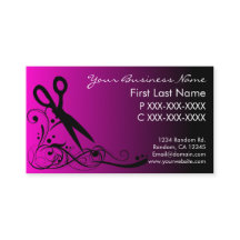 ピンク色の黒フェード髪のカット名刺