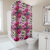 ピンク色の黒糖スカルグランジシャワーカーテン シャワーカーテン (インサイチュ)