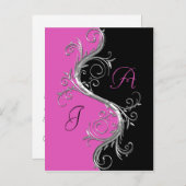 ピンク色の黒華美銀の渦巻きは日付を保存 案内ポストカード (正面/裏面)