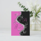 ピンク色の黒華美銀の渦巻きは日付を保存 案内ポストカード (スタンド正面)