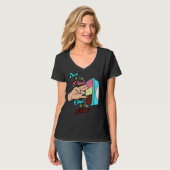 ピンク色の2つ Tシャツ (正面フル)