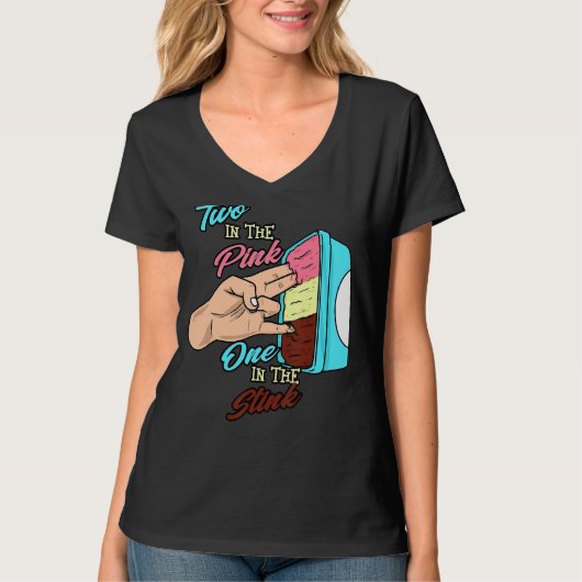 ピンク色の2つ Tシャツ (正面)
