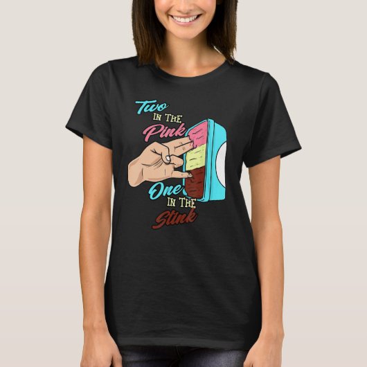 ピンク色の2つ Tシャツ (正面)