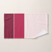 ピンク色の3色 バスタオルセット (ハンドタオル)