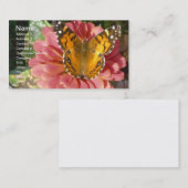 ピンク色の《植物》百日草 名刺 (正面/裏面)