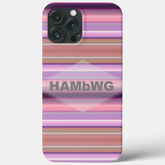 ピンク色のHAMbWG携帯電話ケーストライプス Case-Mate iPhoneケース (裏面)