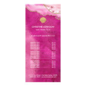 ピンク色のseashellロゴの価格表 ラックカード (正面)