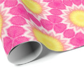 ピンク色ひまわり模様のラッピング紙 転が ラッピングペーパー (ロールコーナー)