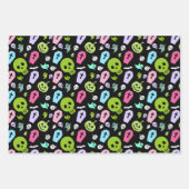 ピンク色または紫色のセットの3幽霊包装紙 ラッピングペーパーシート (正面3)