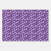 ピンク色または紫色のセットの3幽霊包装紙 ラッピングペーパーシート (正面)