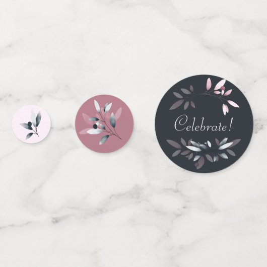 ピンク色エレガントのネイビーソフトウォーターフローラ コンフェッティ (裏面)