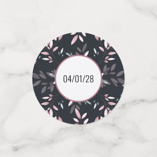 ピンク色エレガントのネイビーソフトウォーターフローラ コンフェッティ (スモール正面)