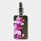 ピンク色エレガントの熱帯フローラの花 ラゲッジタグ (正面縦)