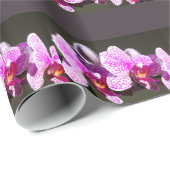 ピンク色エレガントの熱帯フローラの花 ラッピングペーパー (ロールコーナー)