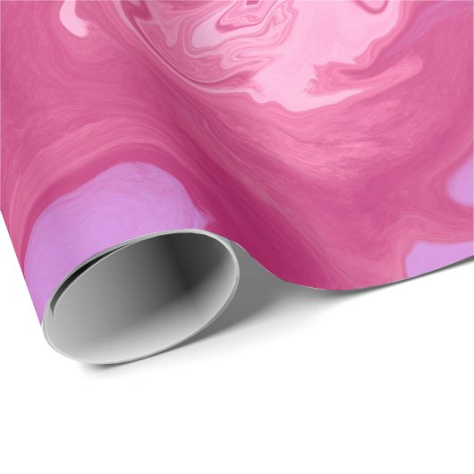 ピンク色エレガントの紫のマーブリードのシックな模様 ラッピングペーパー (ロールコーナー)