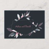 ピンク色エレガントネイビーソフトウォーター エンクロージャーカード (裏面)