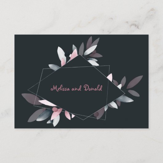 ピンク色エレガントネイビーソフトウォーター エンクロージャーカード (裏面)