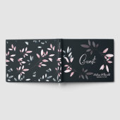 ピンク色エレガントネイビーソフトウォーター ゲストブック (全面)