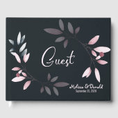 ピンク色エレガントネイビーソフトウォーター ゲストブック (正面)