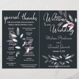 ピンク色エレガント水彩折り畳みフルプログラム