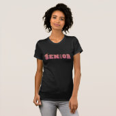 ピンク色オレンジ色のグラデーションのシニア年 Tシャツ (正面フル)